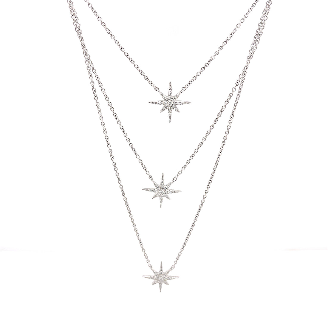 3 Layers Starbust Necklace - Elgrissy Diamonds