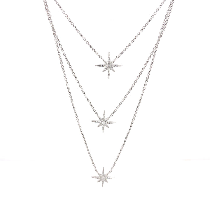 3 Layers Starbust Necklace - Elgrissy Diamonds