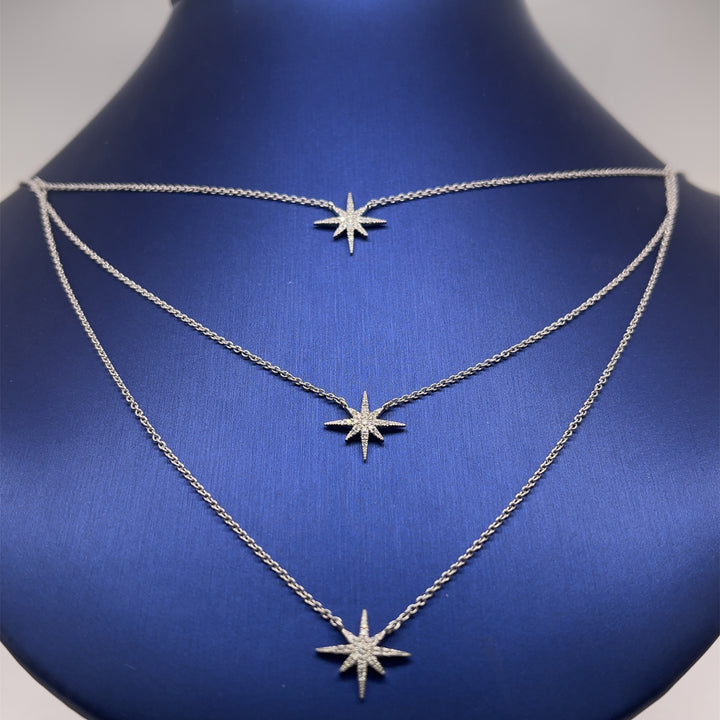 3 Layers Starbust Necklace - Elgrissy Diamonds