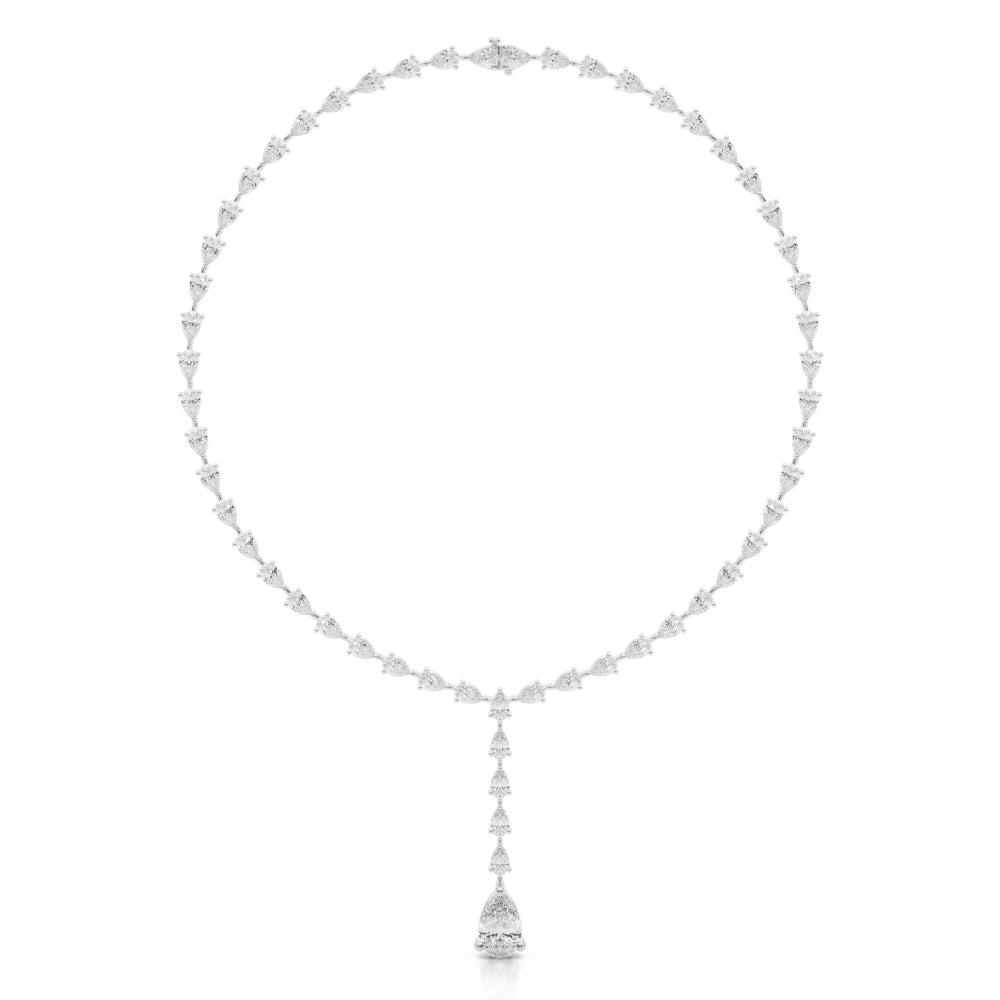 Pear Shape Diamonds Lariat Necklace (30.99 Ct. Tw.) for Sale