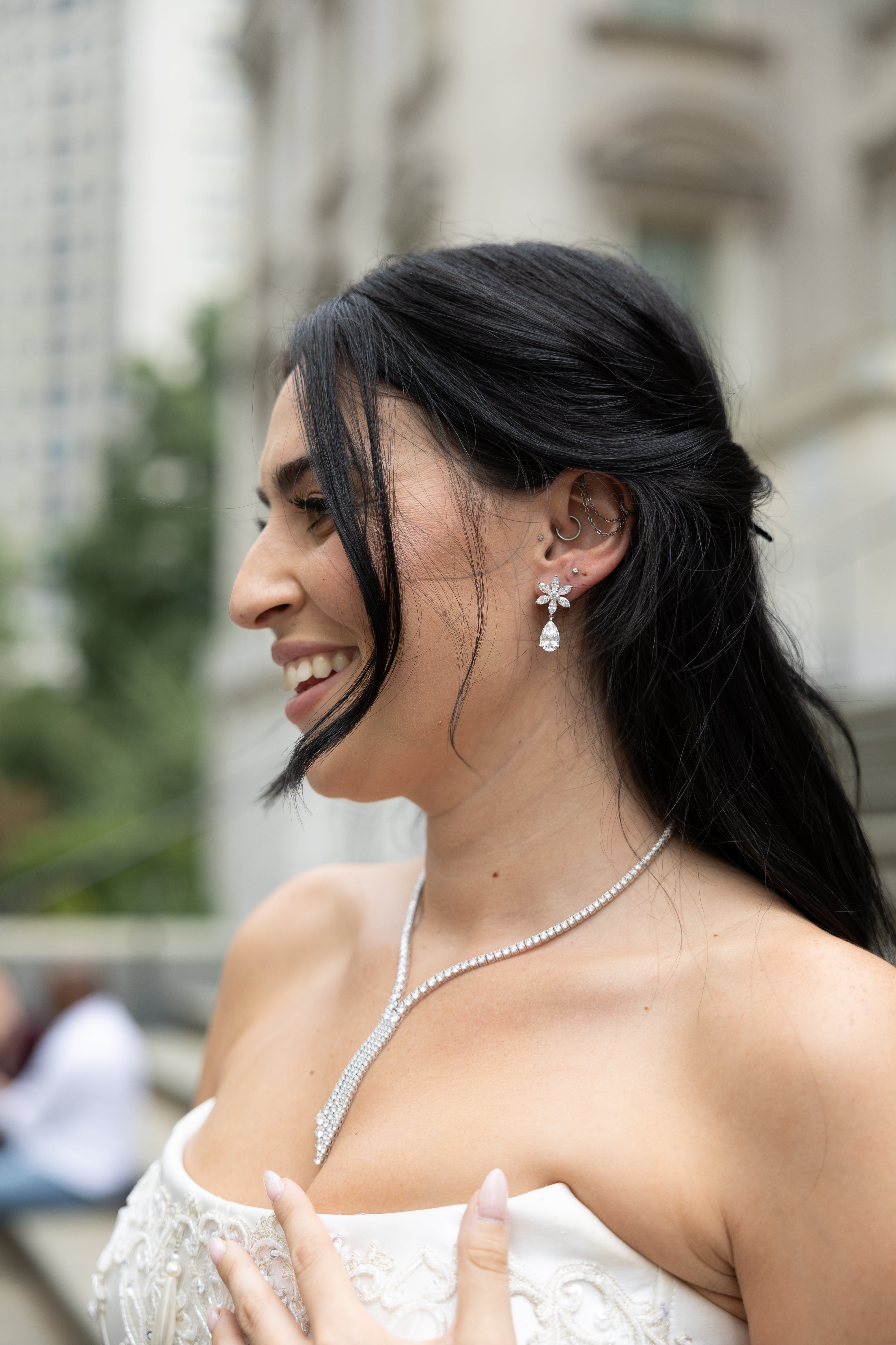 Drop Marquise Flower Earrings for Sale