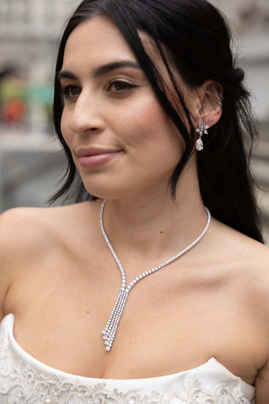 Drop Marquise Flower Earrings for Sale