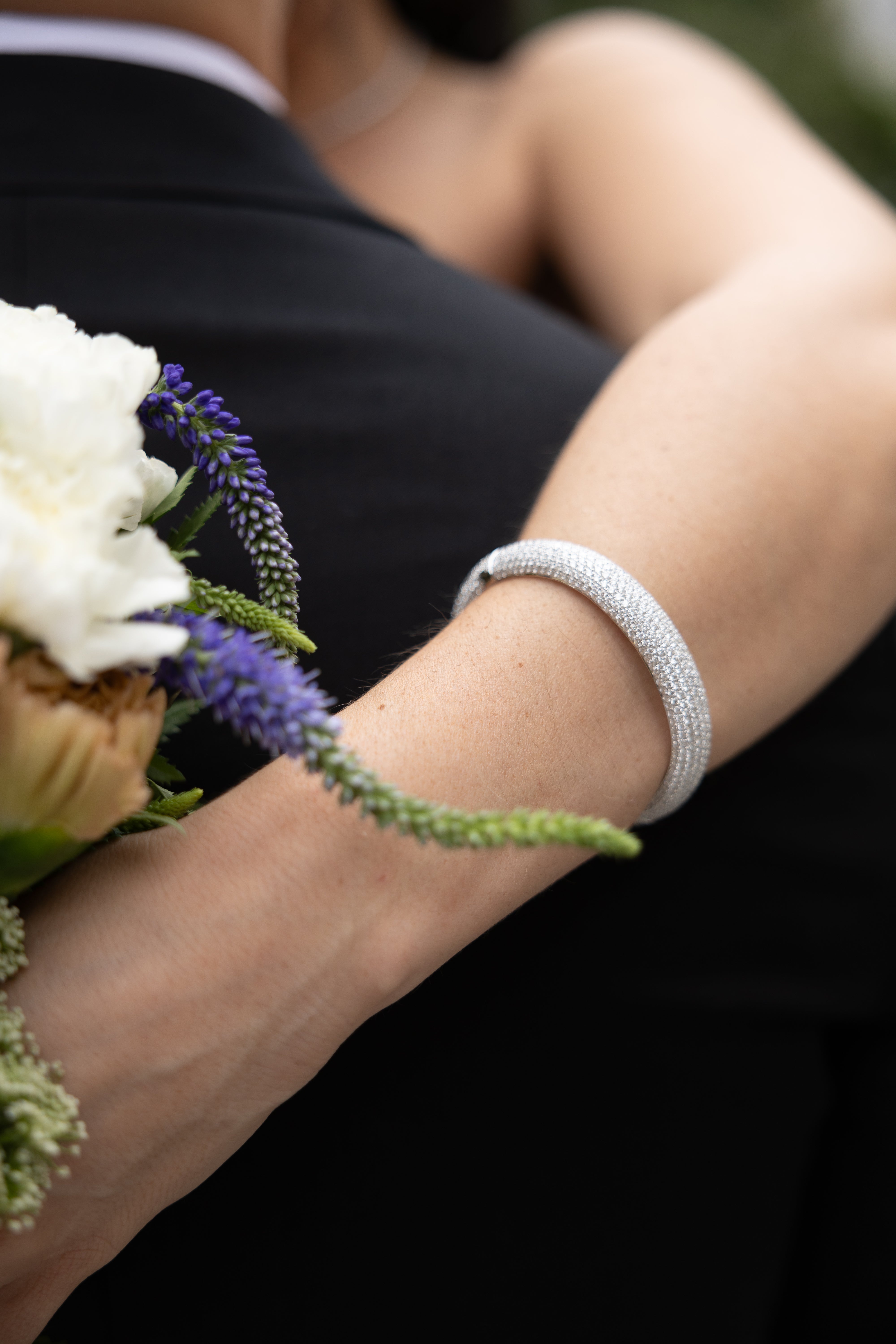 7 Rows Diamonds Statement Bangle Bracelet for Sale