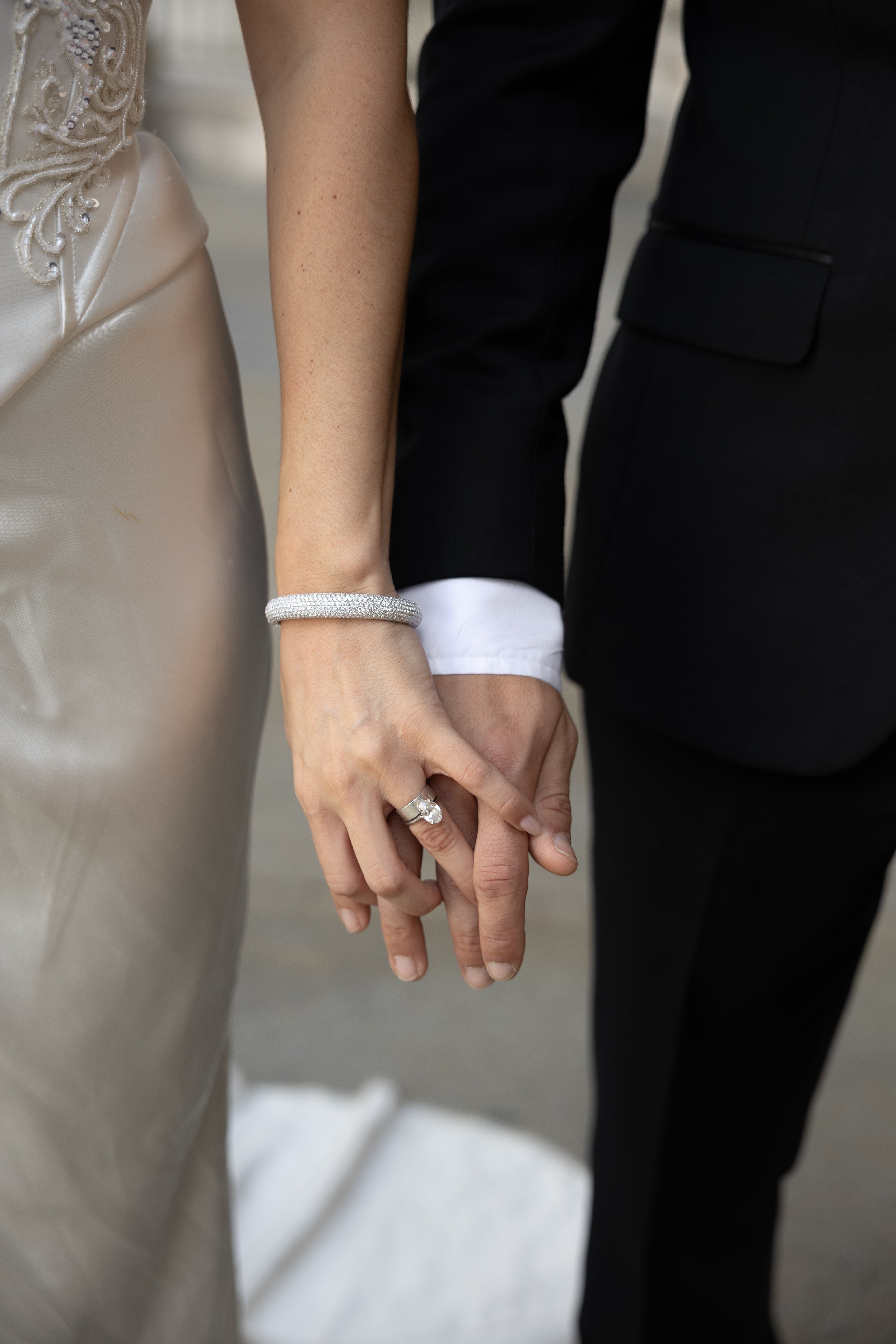 7 Rows Diamonds Statement Bangle Bracelet for Sale