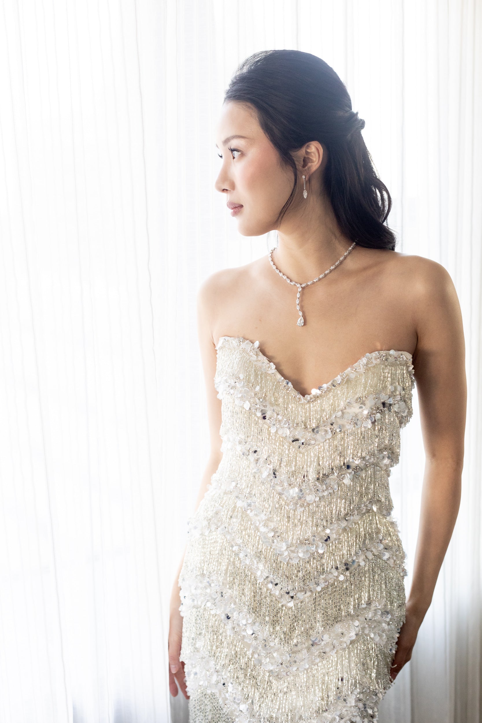 Marquise and Pear Diamonds Lariat Necklace  (31.29 Ct. Tw.) for Sale