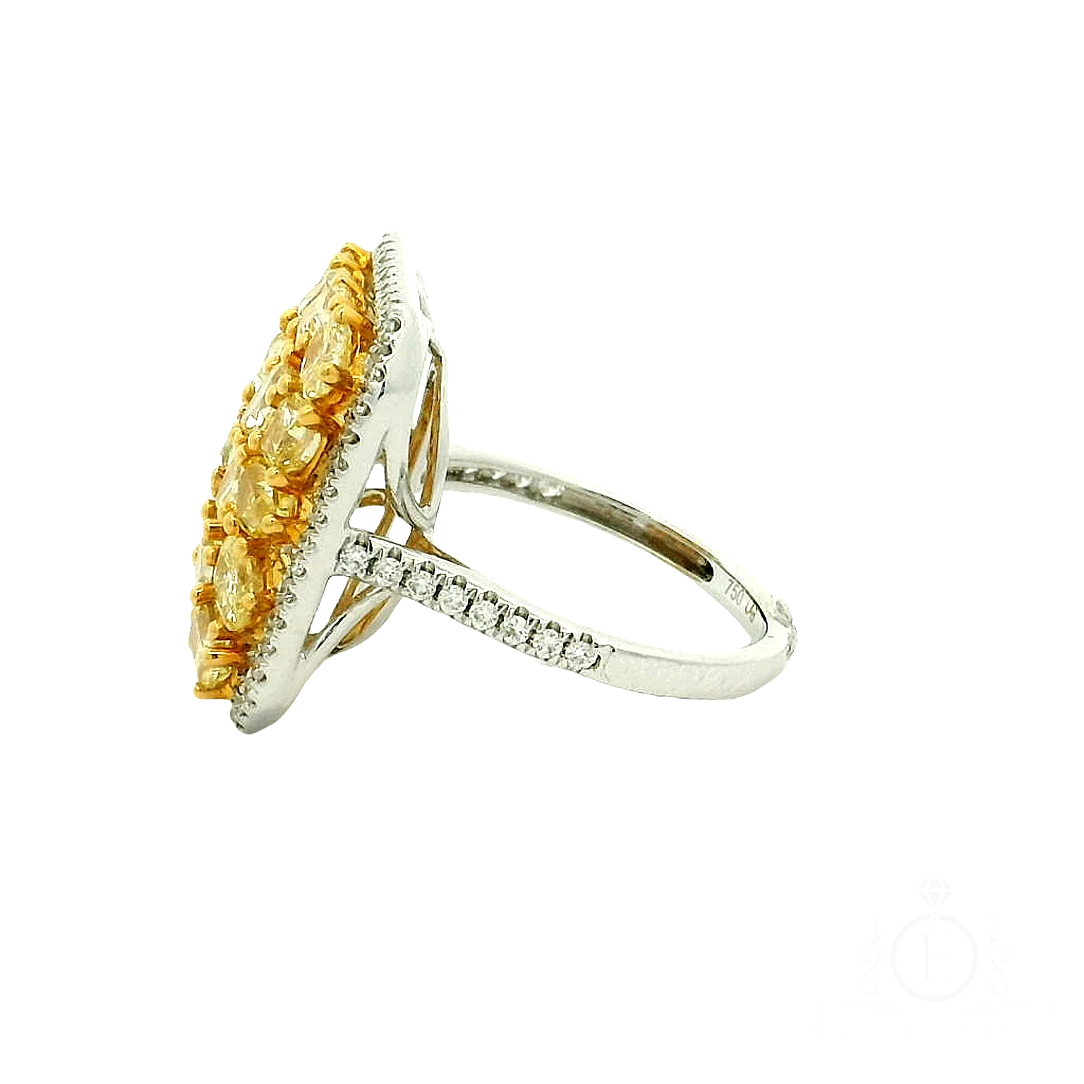 Radiant Fancy Yellow Mixed Shapes Diamonds Ring
