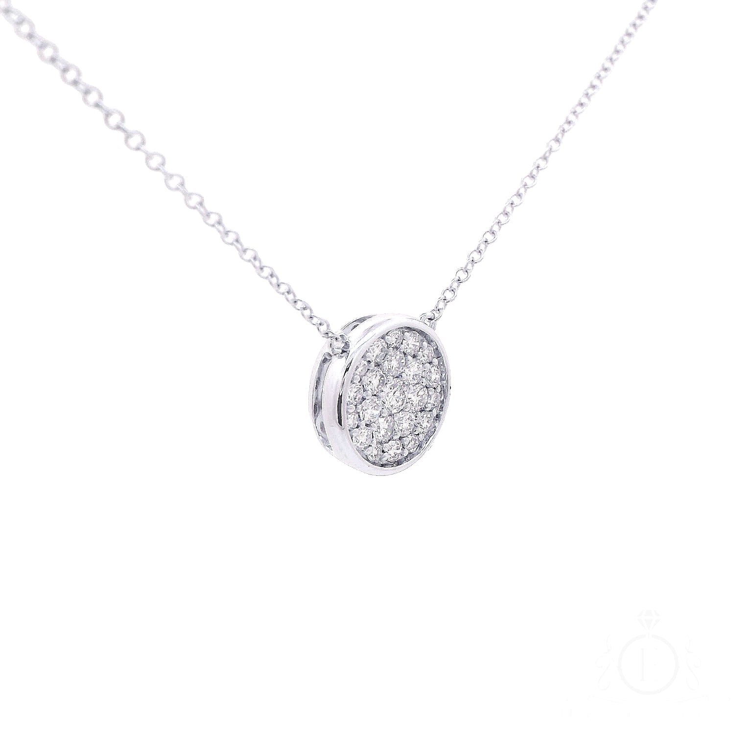 Round Pendants in Yellow and White Colors with Diamonds