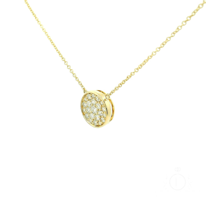 Round Pendants in Yellow and White Colors with Diamonds