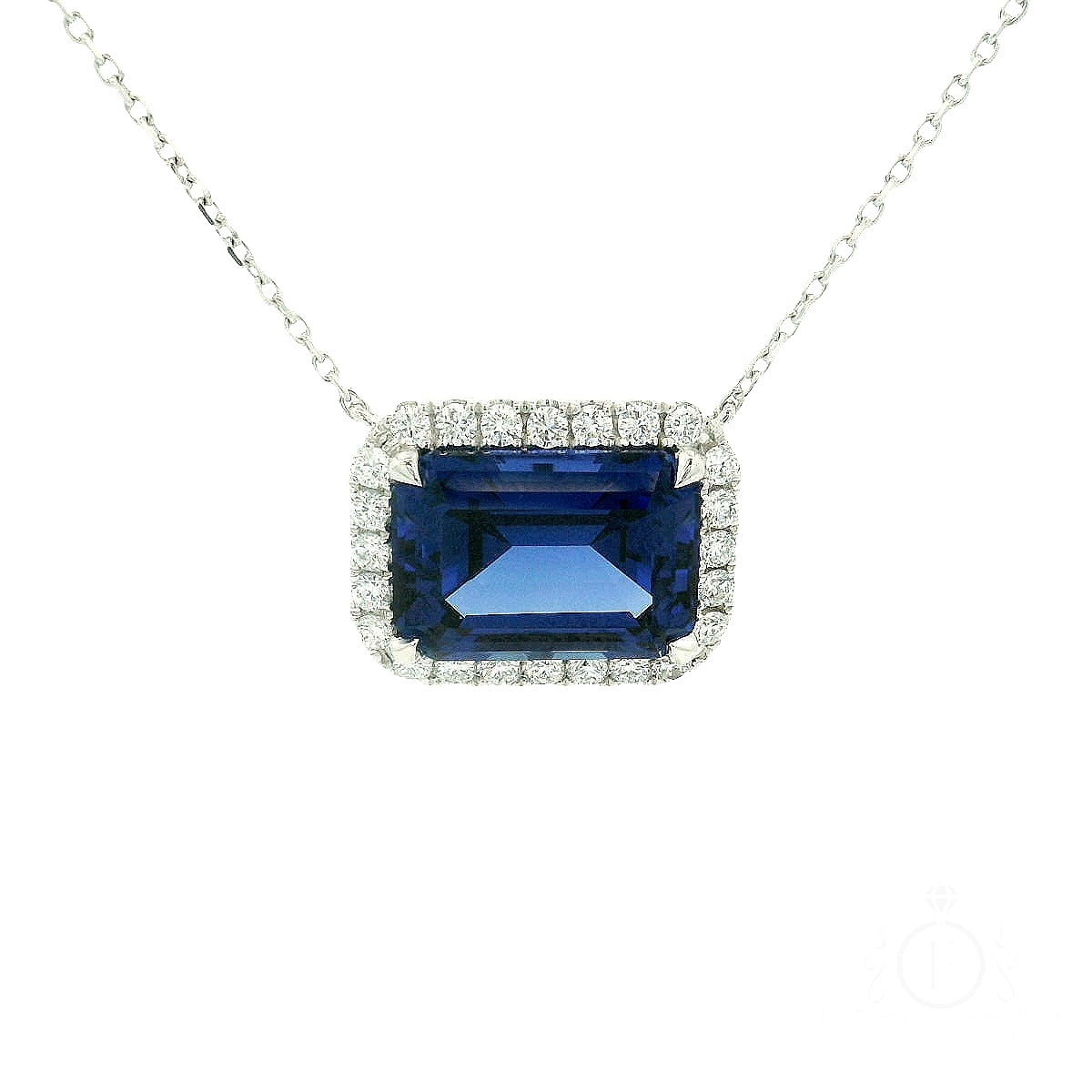 Emerald Sapphire Pendant for Sale