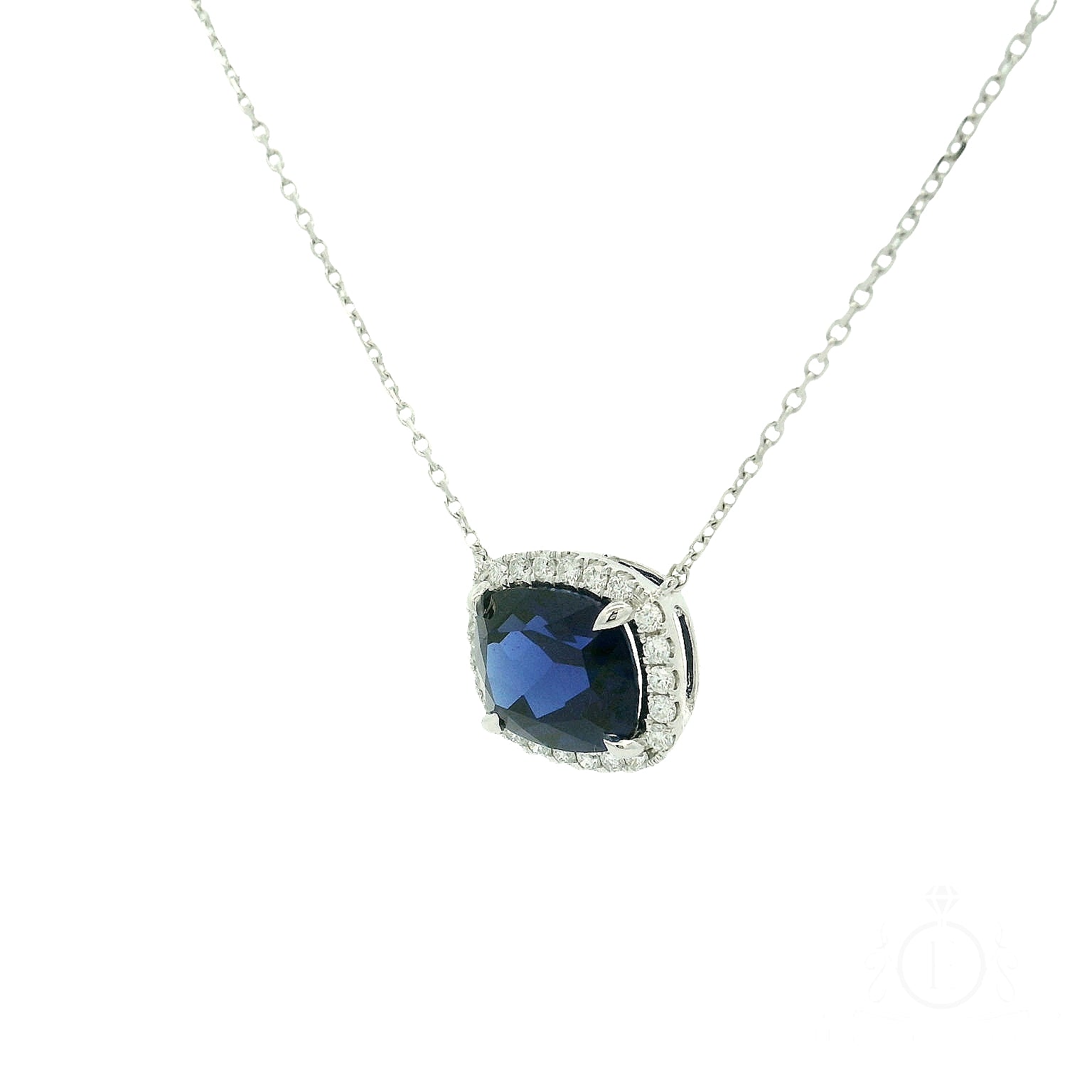 Cushion Sapphire Pendant for Sale