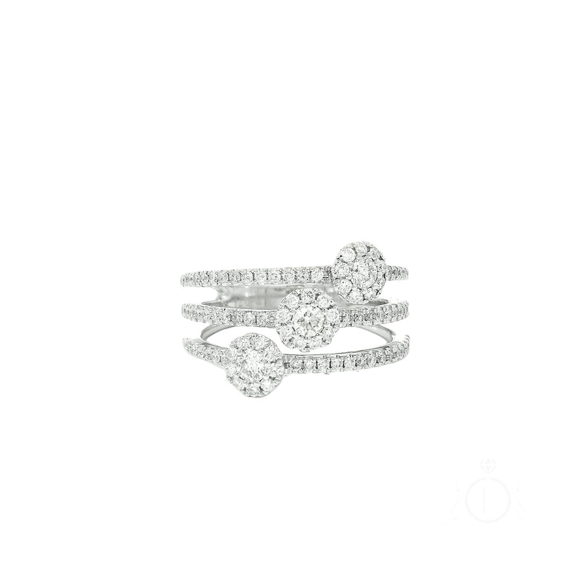 Three Rows Round Cocktail Ring for Rent