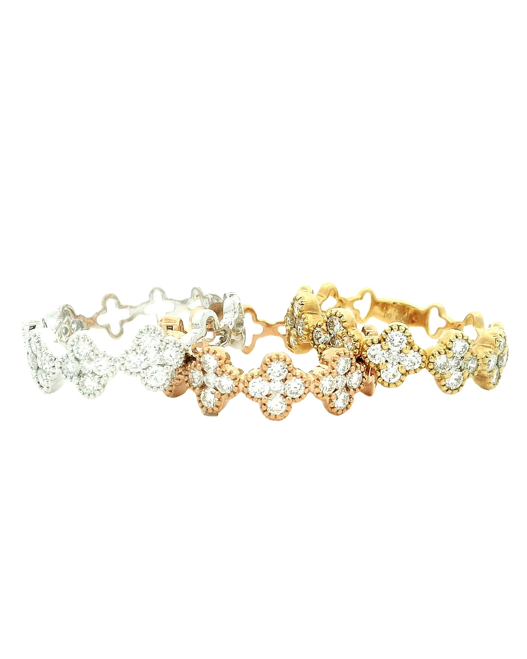 18k Rose Gold Clover Stackable Ring