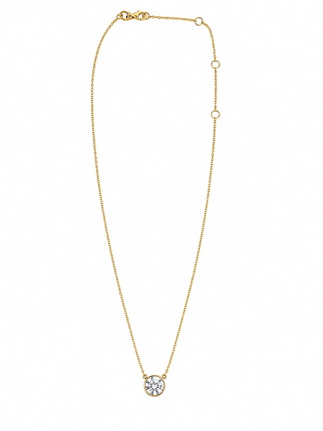 14k Yellow Gold Lab Grown Diamond Solitaire Round Pendant wth bezel (2.01 ctw)