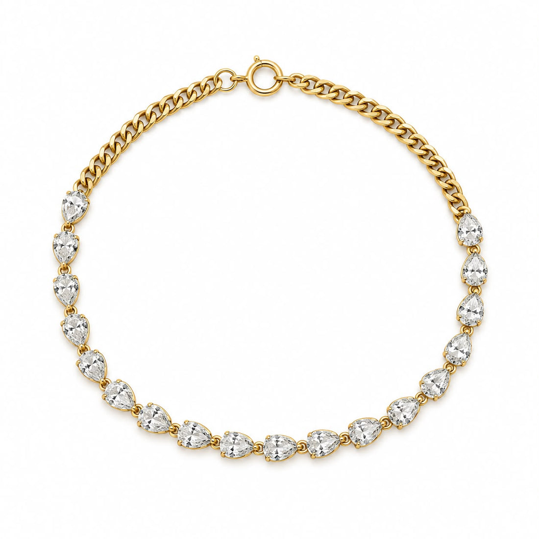 14k Yellow Gold Pear Shape Lab Grown Diamond Bracelet