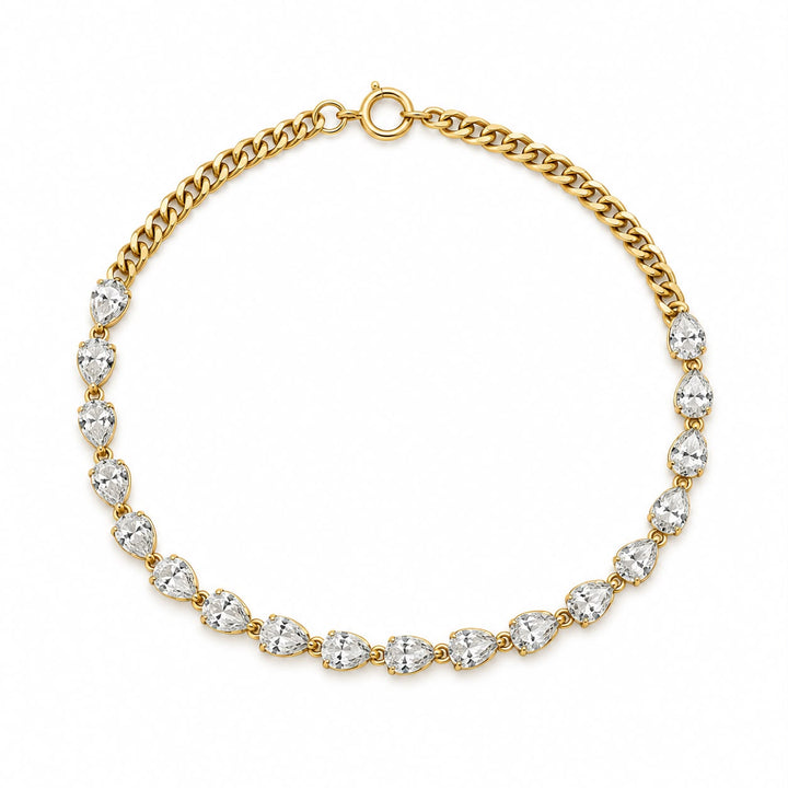 14k Yellow Gold Pear Shape Lab Grown Diamond Bracelet
