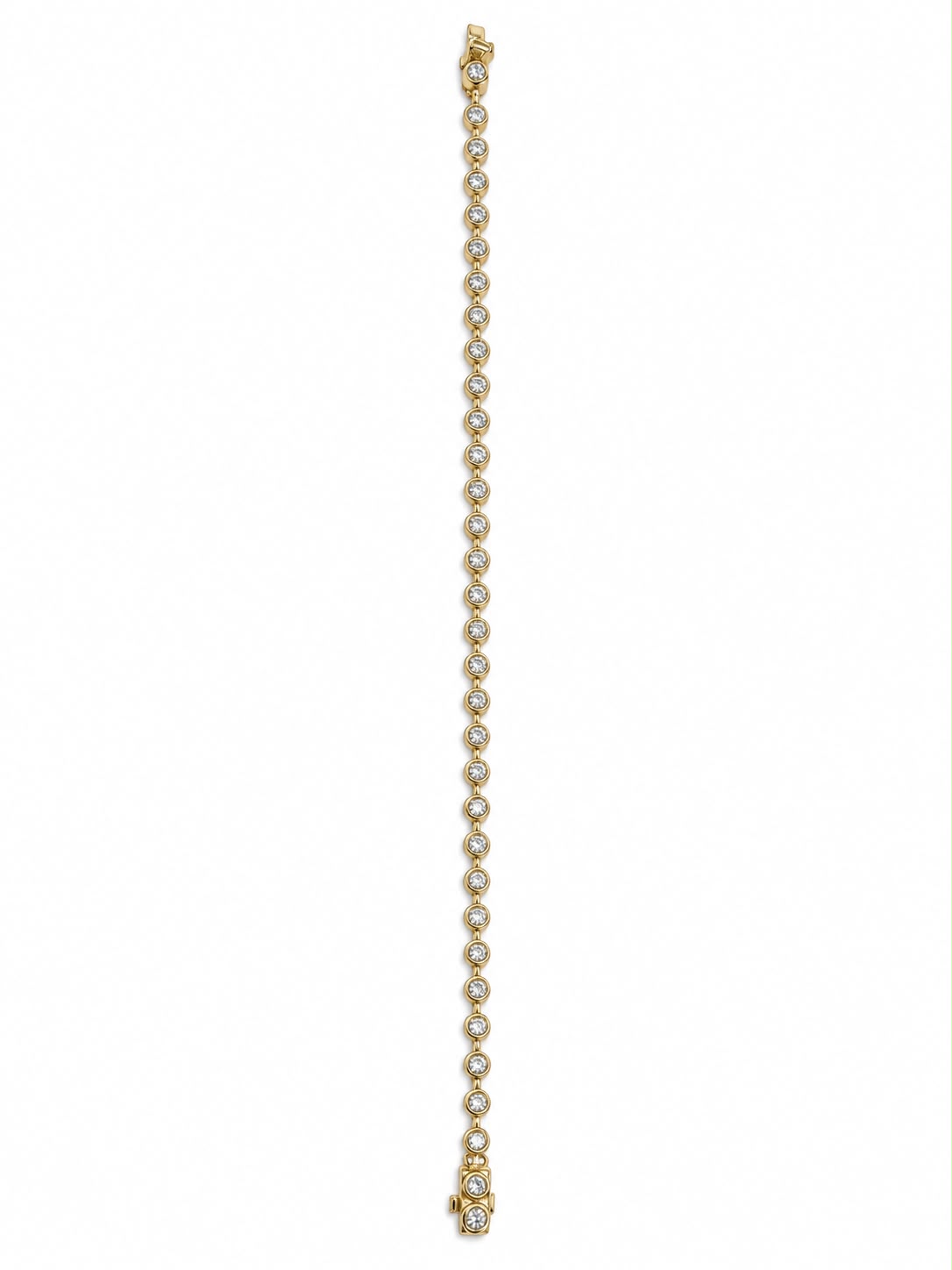 14K Yellow Gold Bezel Round Shape Lab Grown Diamond Bracelet