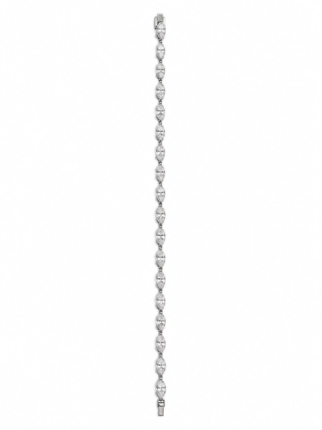 14k White Gold Marquise Shape Lab Grown Diamond Bracelet