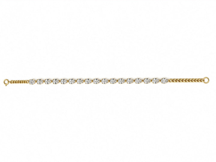 14k Yellow Gold Pear Shape Lab Grown Diamond Bracelet