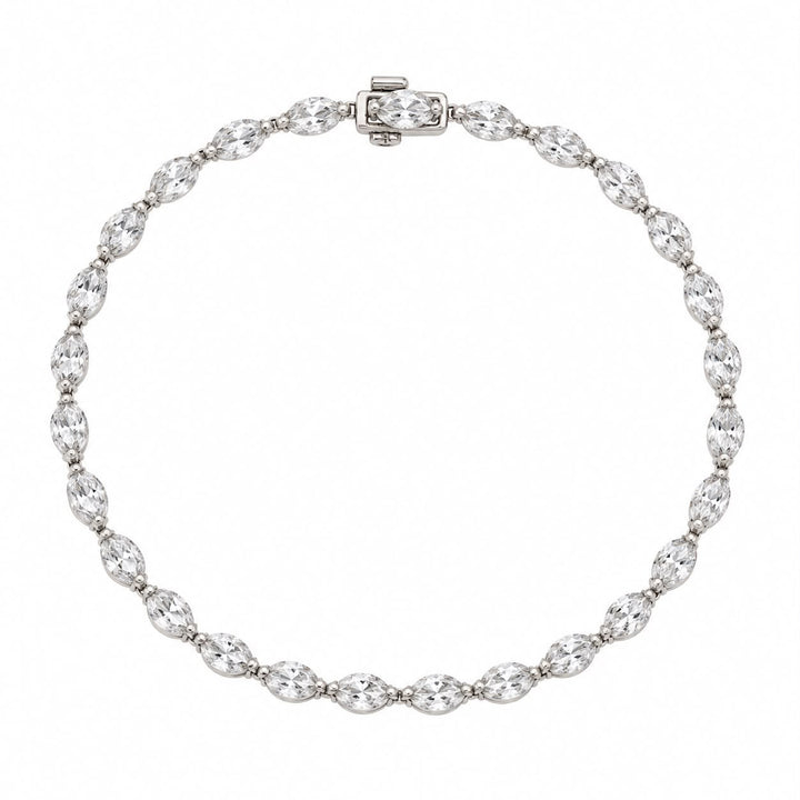 14k White Gold Marquise Shape Lab Grown Diamond Bracelet