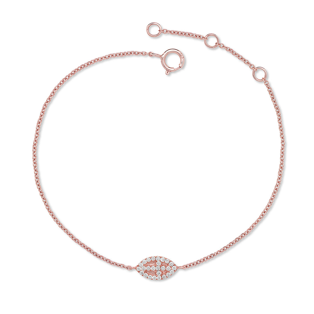 14K Rose Gold Evil Eye Bracelet