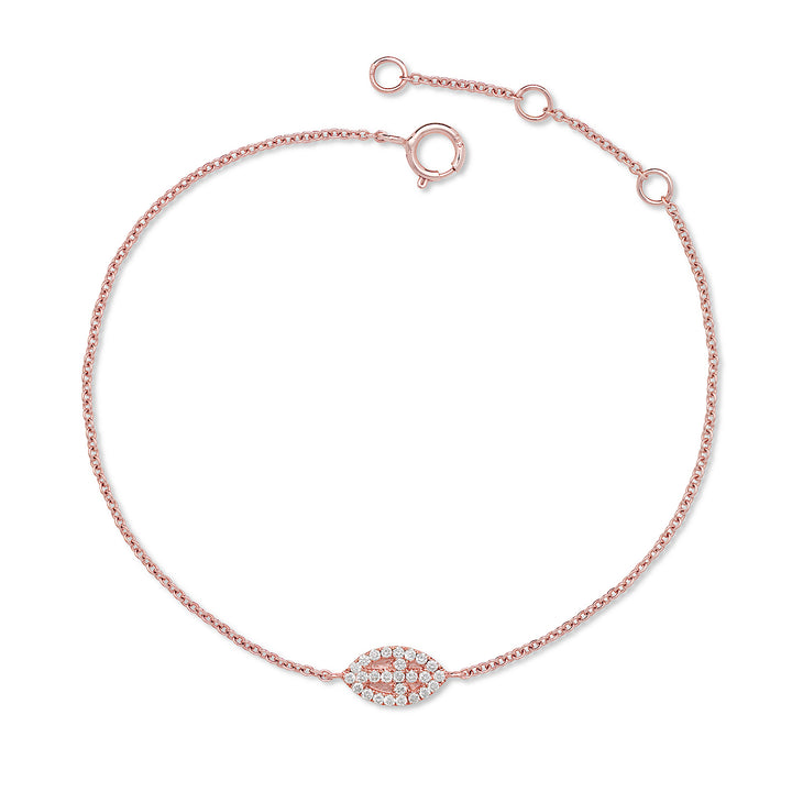 14K Rose Gold Evil Eye Bracelet