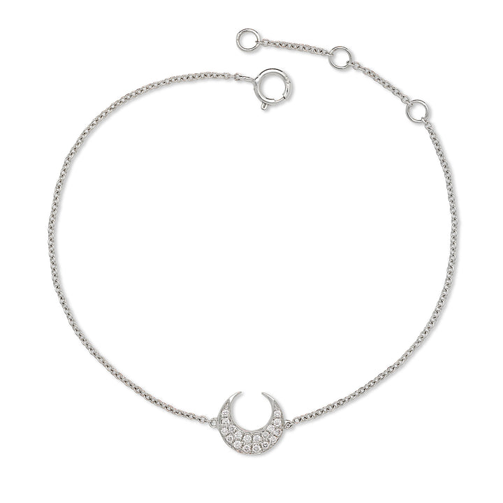 14K White Gold Halfmoon Bracelet