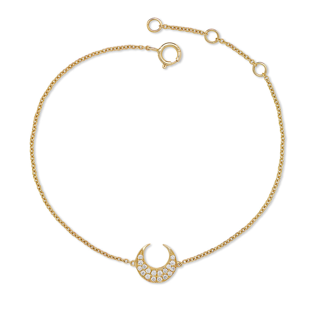 14K Yellow Gold Halfmoon Bracelet