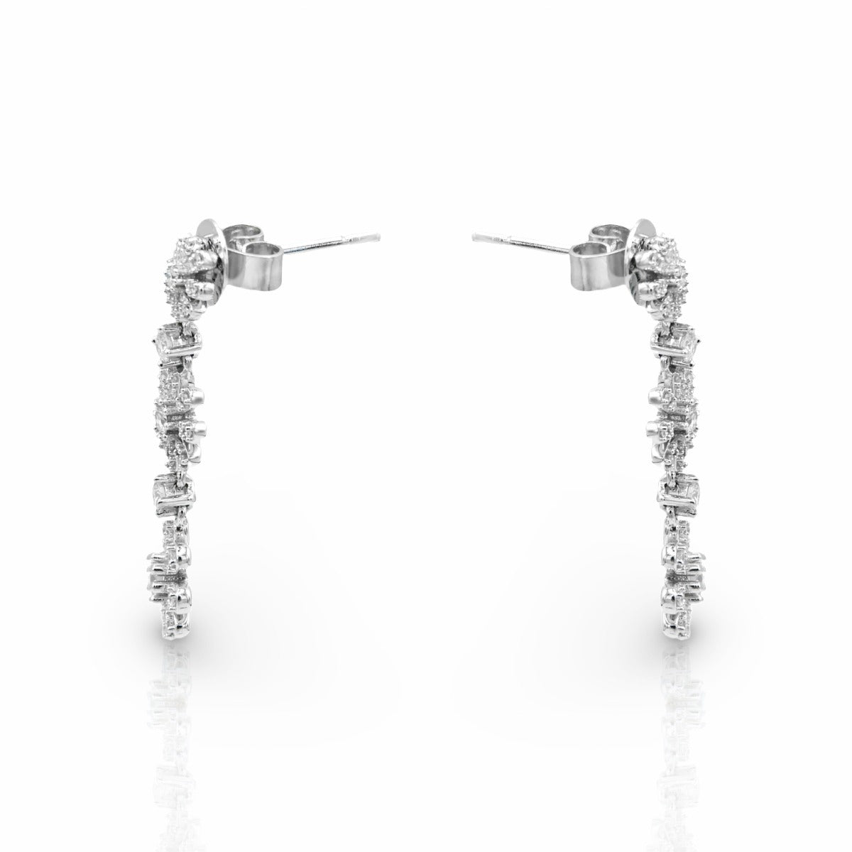 Graduated Flower Drop Earrings - Elgrissy Diamonds