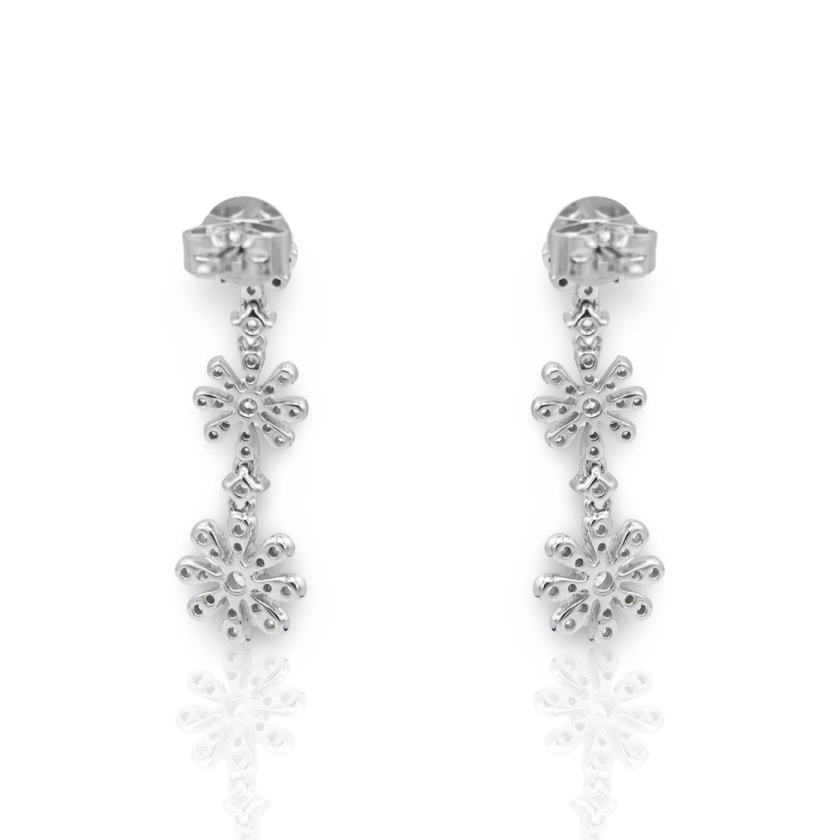 Graduated Flower Drop Earrings - Elgrissy Diamonds