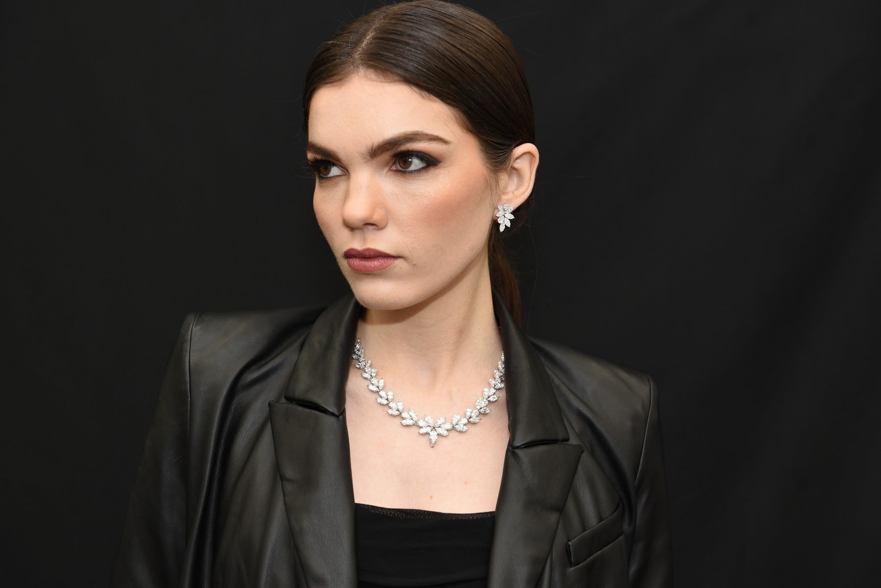 Flower Statement Diamonds Necklace - Elgrissy Diamonds