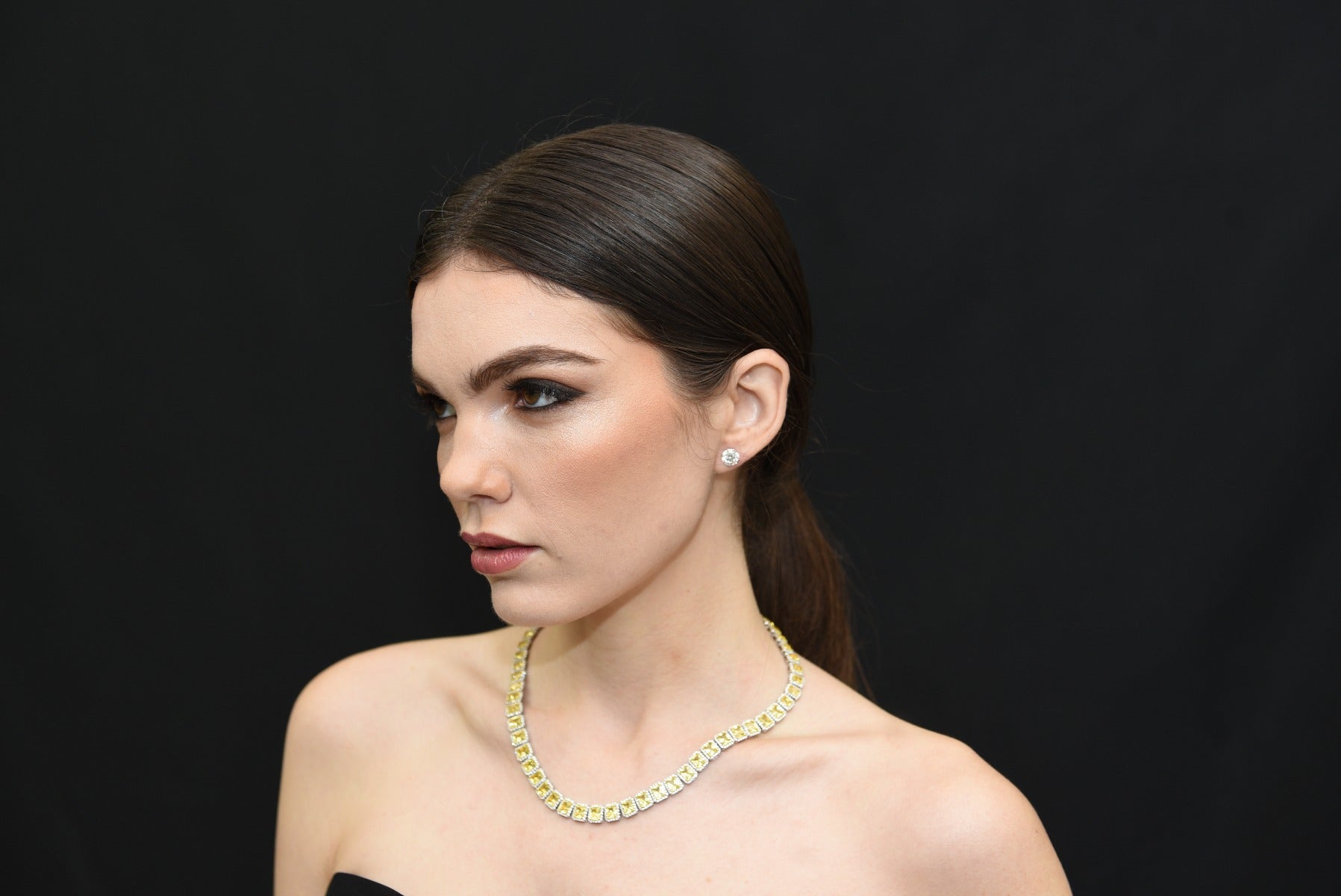 Fancy Yellow Radiant Halo Necklace - Elgrissy Diamonds