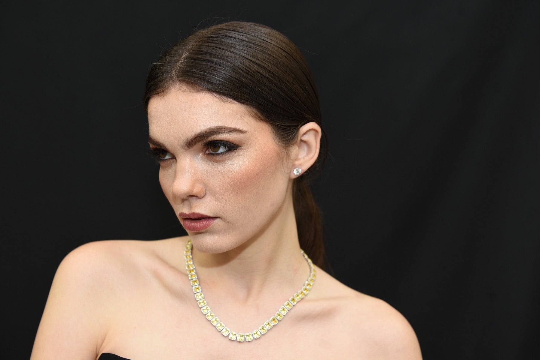 Fancy Yellow Radiant Halo Necklace - Elgrissy Diamonds