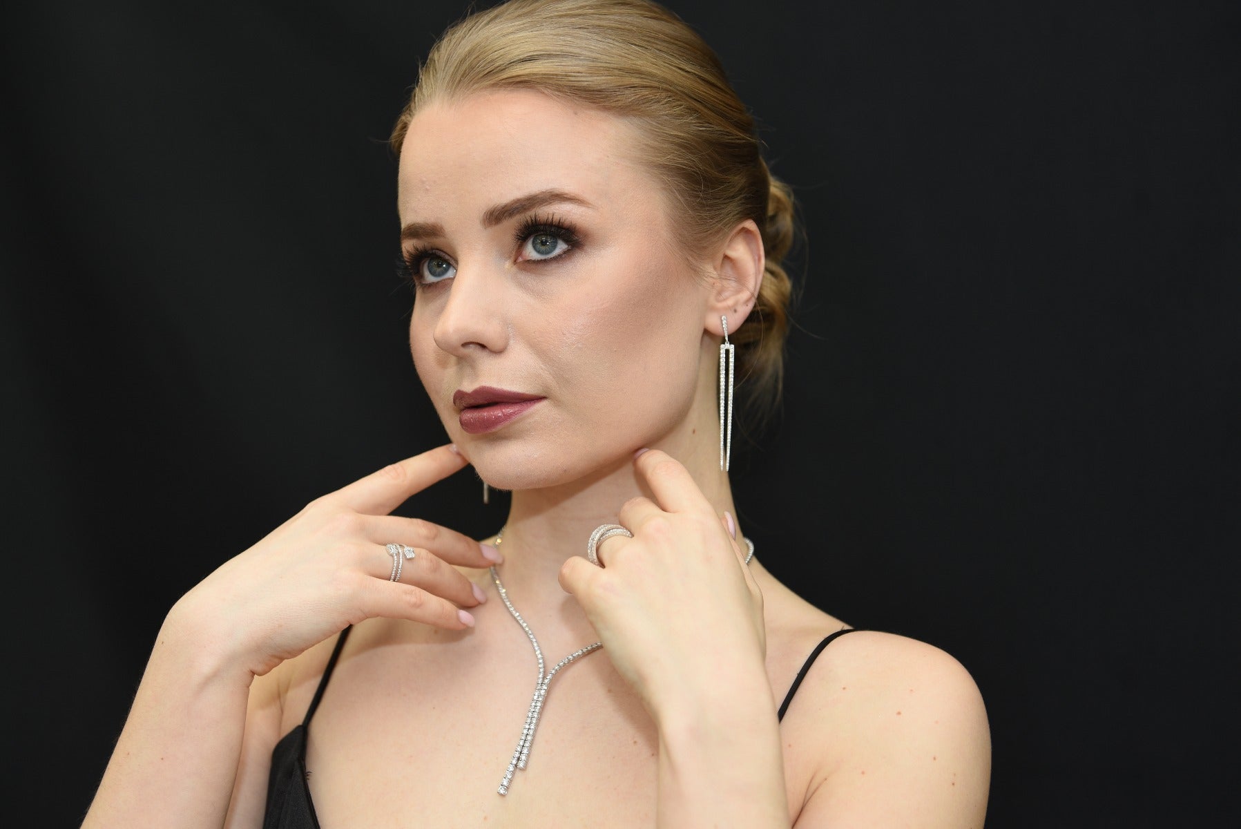 Diamond Lariat Tennis Necklace 2mm - Elgrissy Diamonds