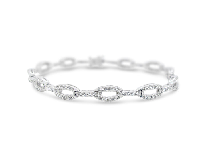 Slim Link Chain Diamond Bracelet - Elgrissy Diamonds