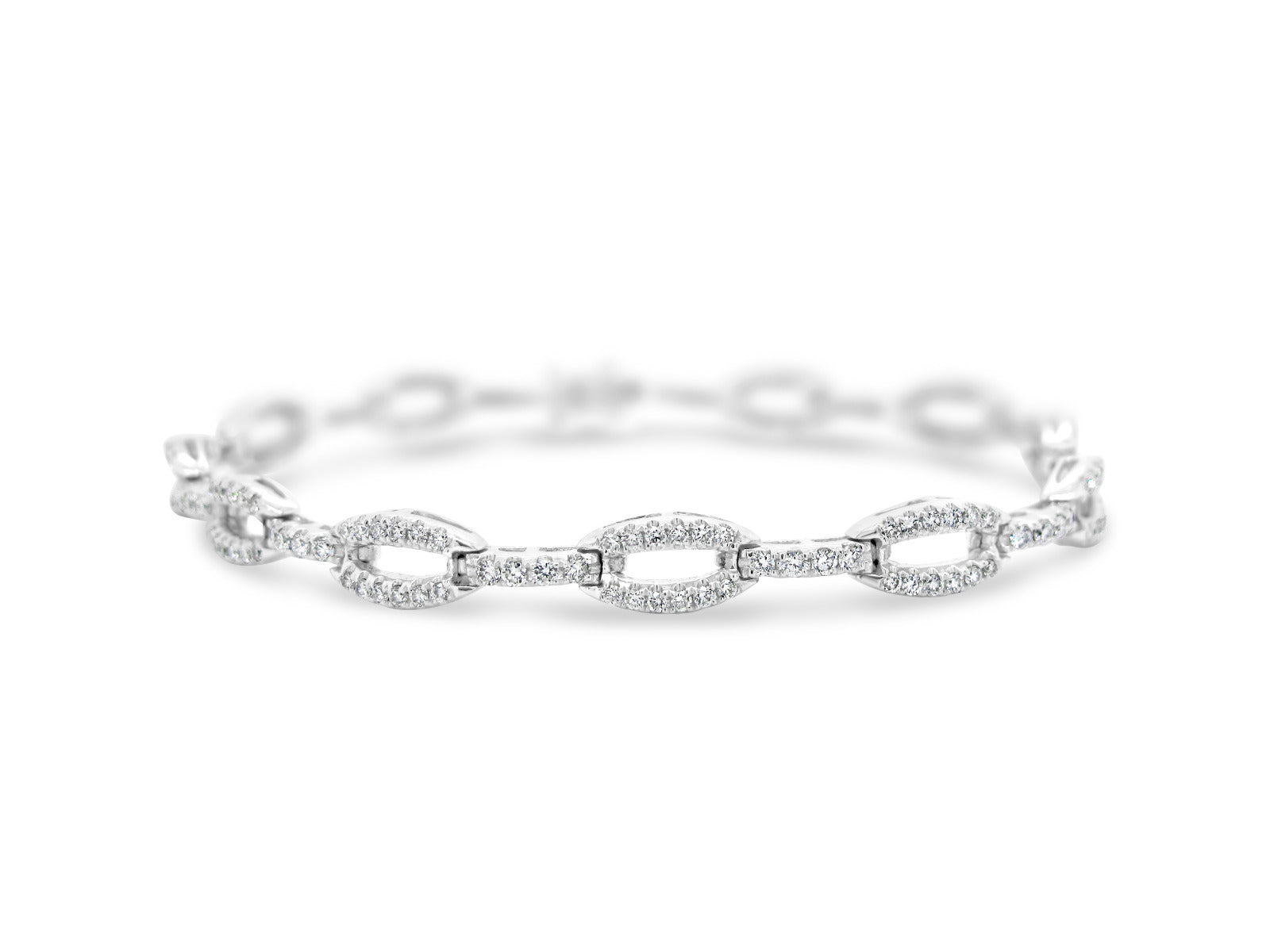 Slim Link Chain Diamond Bracelet - Elgrissy Diamonds