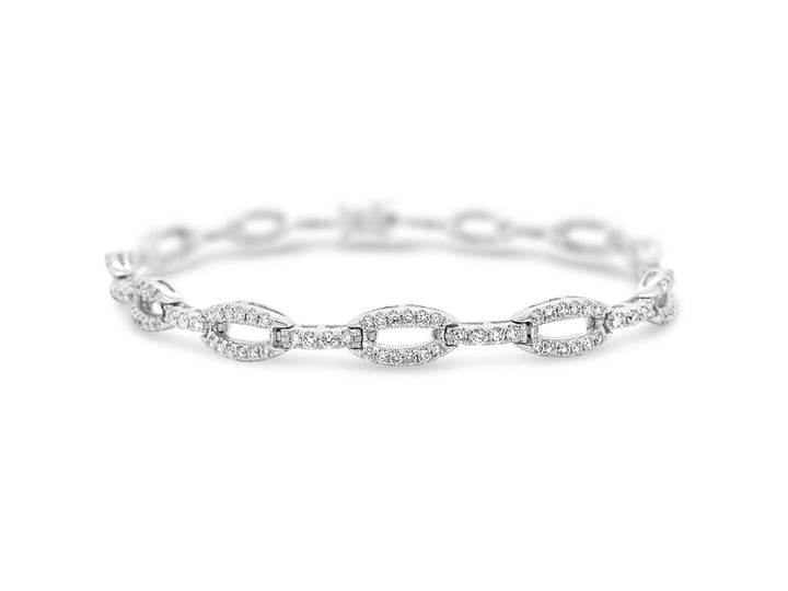 Slim Link Chain Diamond Bracelet - Elgrissy Diamonds