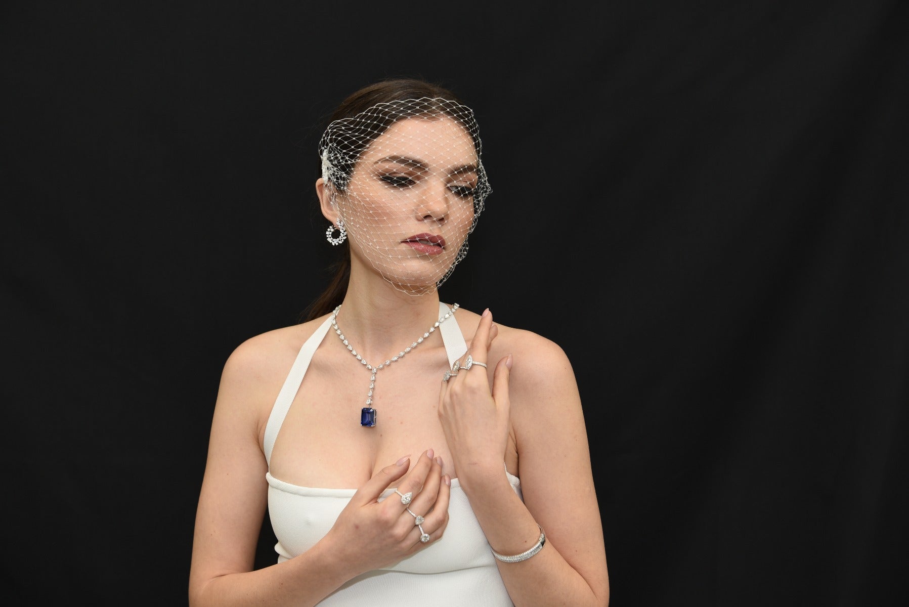 Pavé Leaf Statement Hoop Earrings - Elgrissy Diamonds