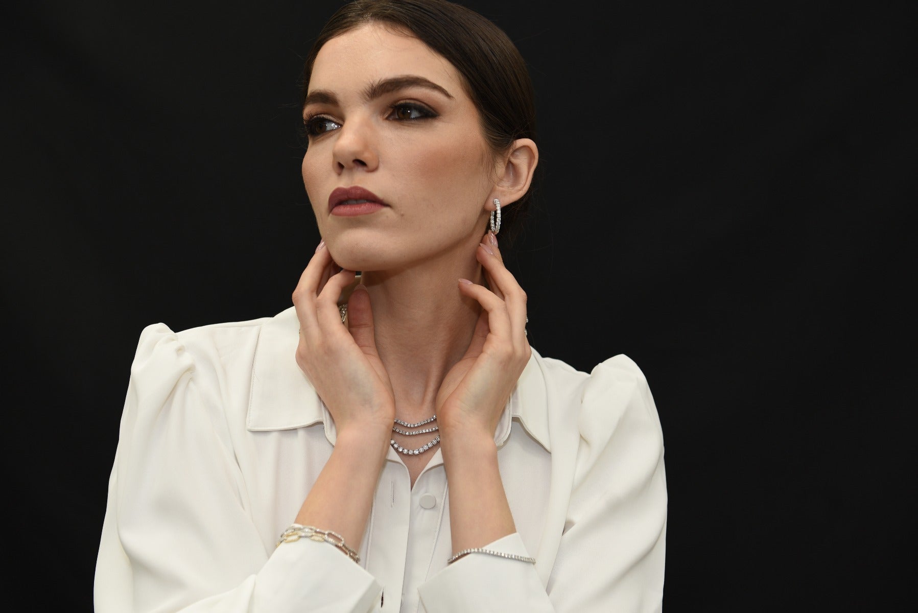 Inside-out Diamonds Medium Hoop - Elgrissy Diamonds