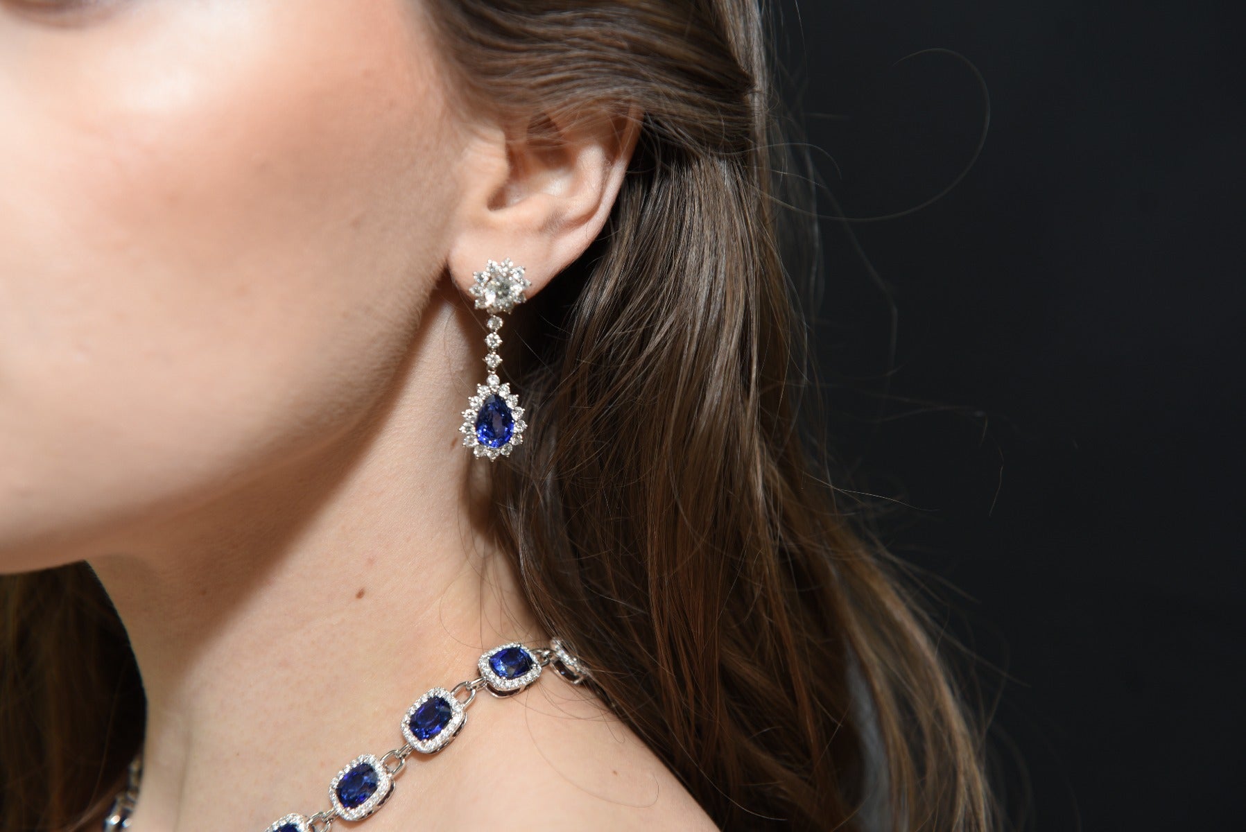Dazzling Sapphire Diamonds Earrings - Elgrissy Diamonds