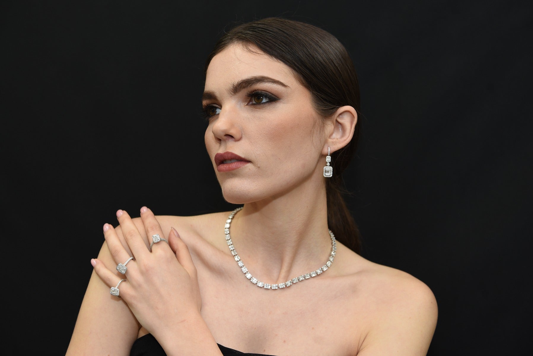 Double Halo Emerald Illusion Diamond Earrings - Elgrissy Diamonds