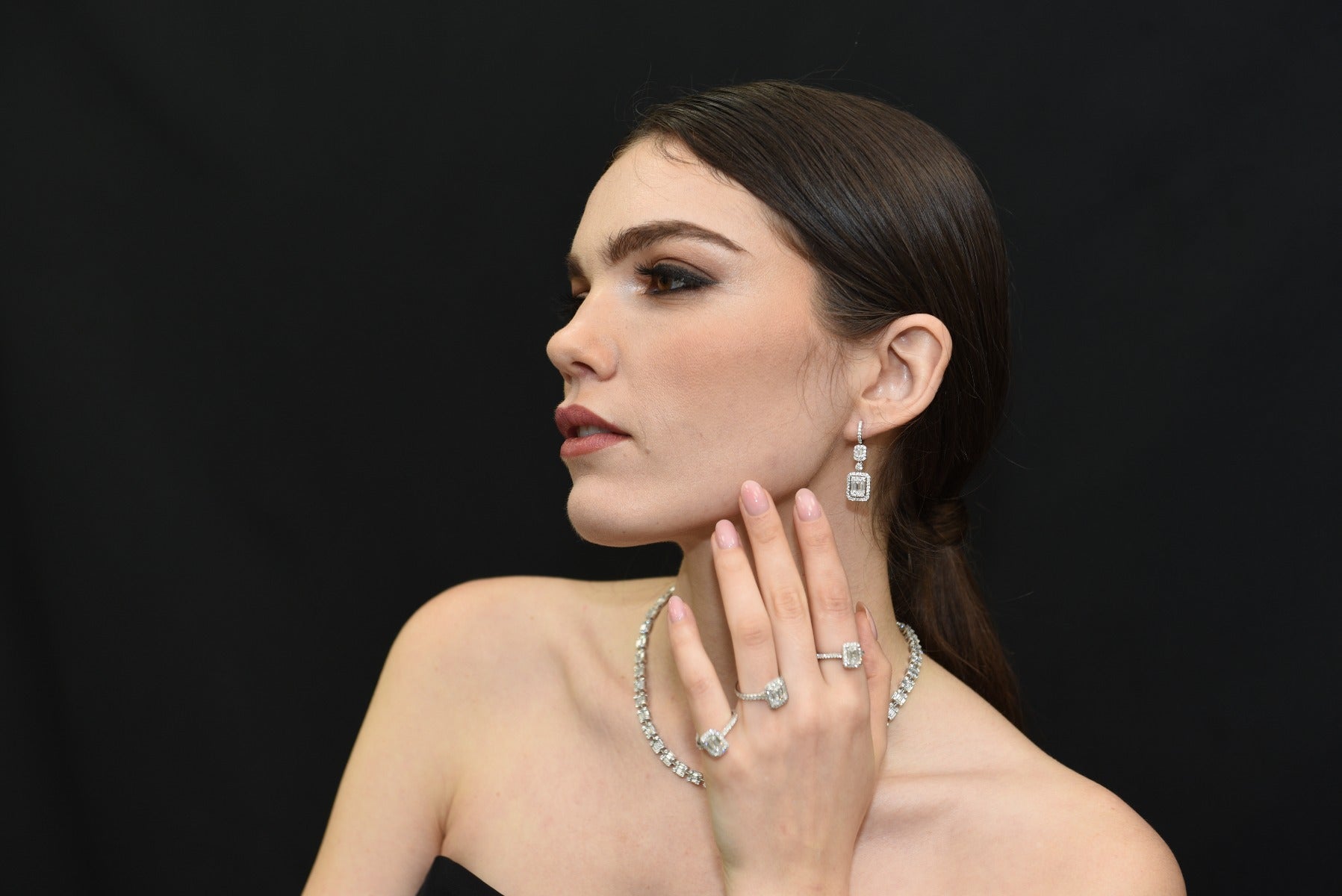 Double Halo Emerald Illusion Diamond Earrings - Elgrissy Diamonds