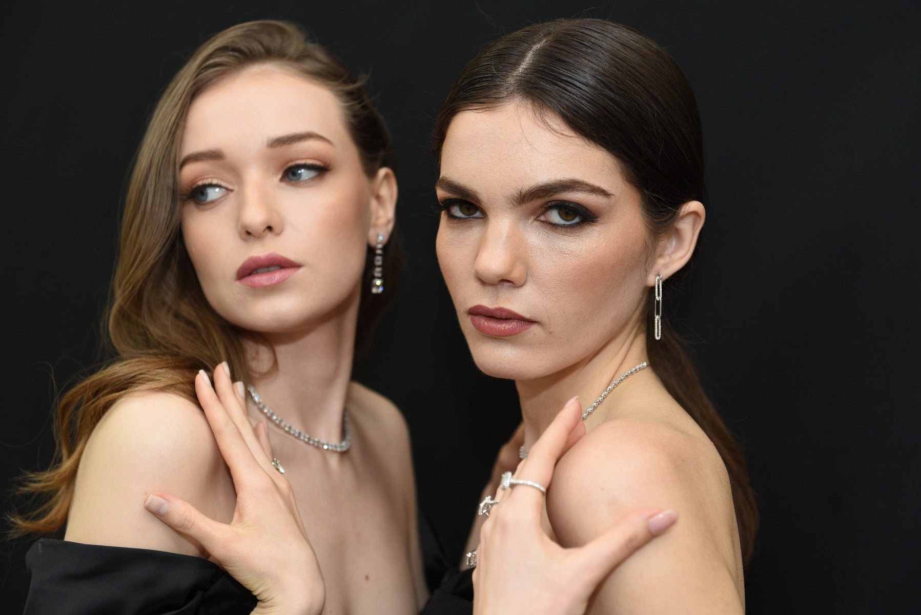 White Gold & Diamonds PaperClip Earrings - Elgrissy Diamonds