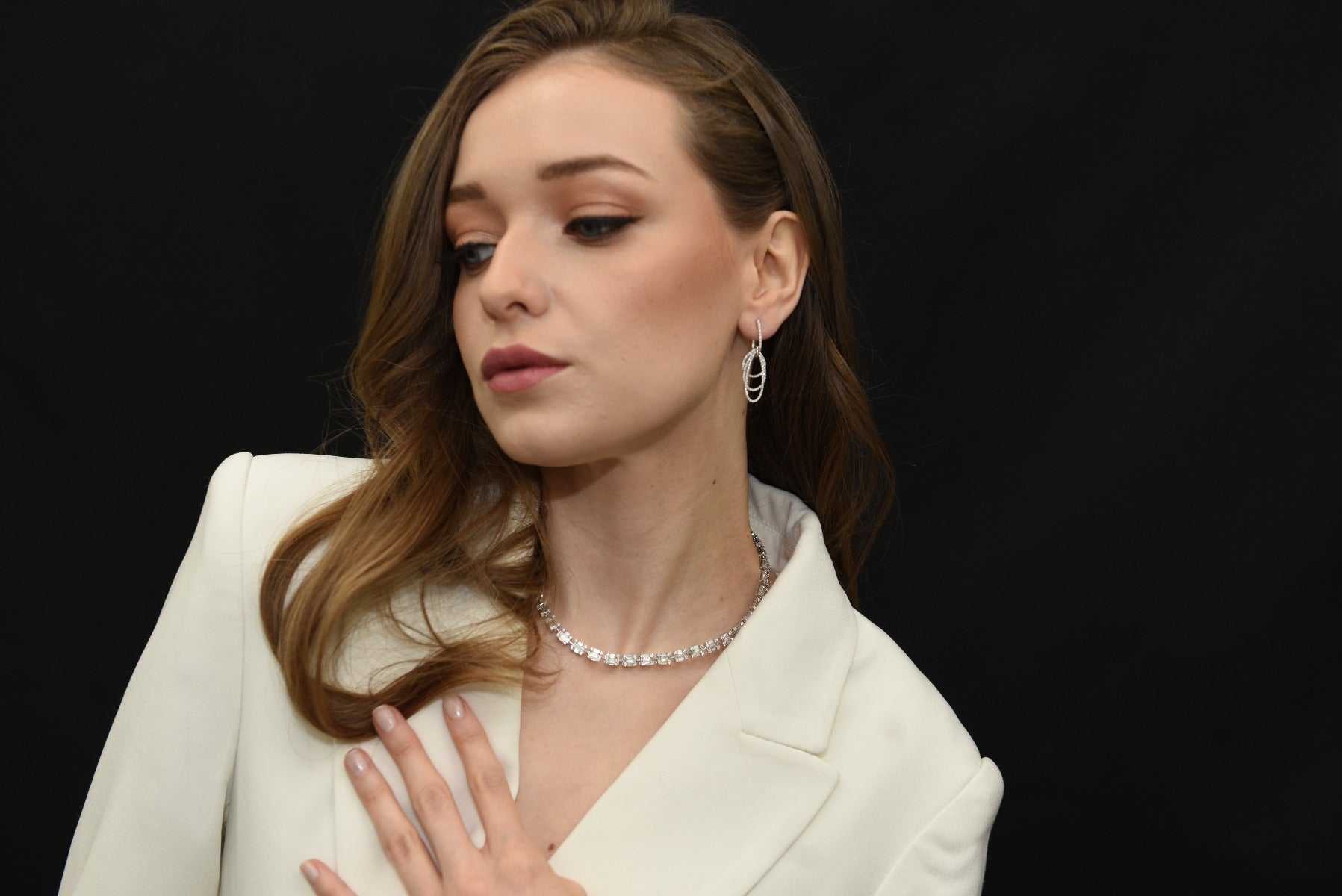 Triple Rows Dangling Earrings - Elgrissy Diamonds