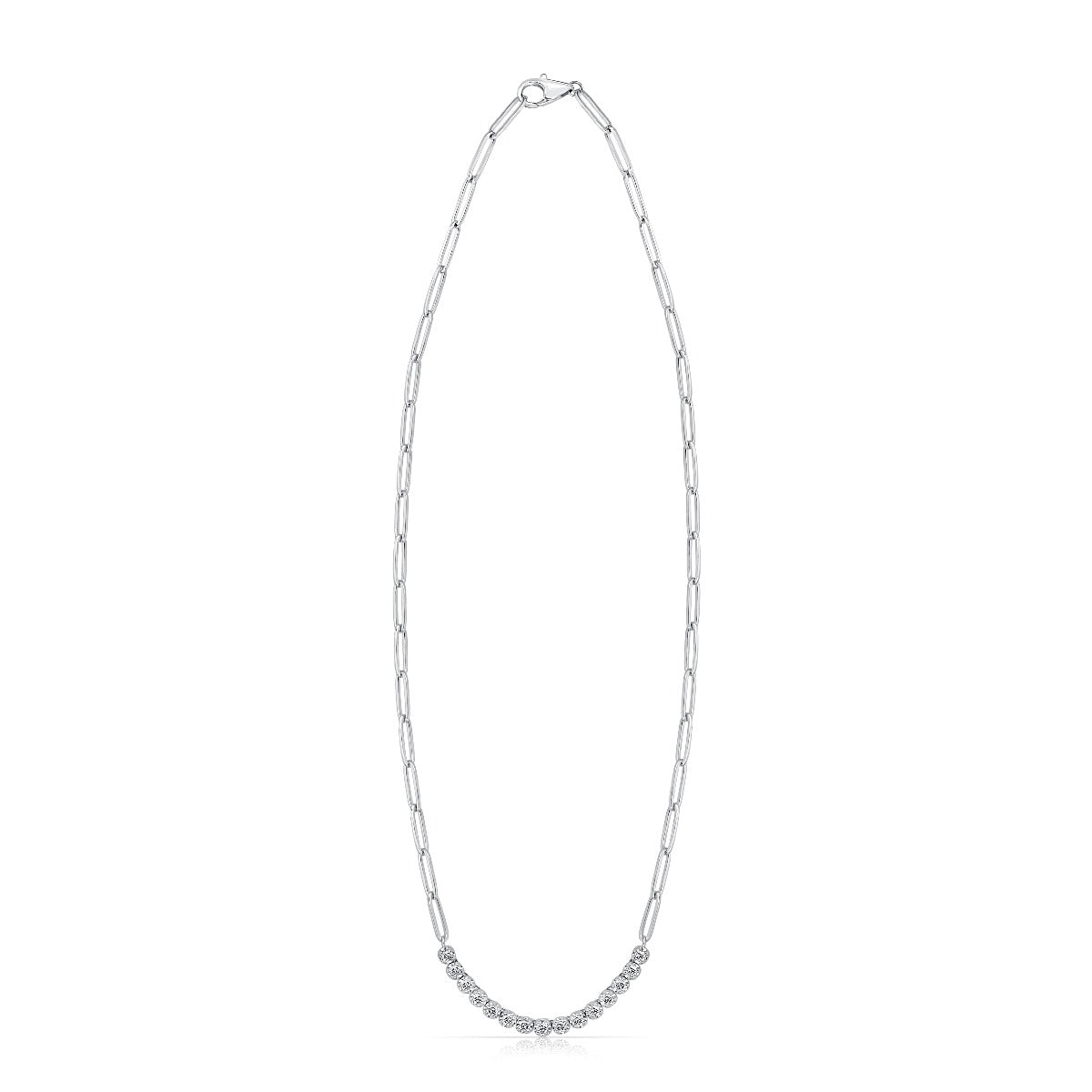 Paper Cip Tennis Necklace - Elgrissy Diamonds
