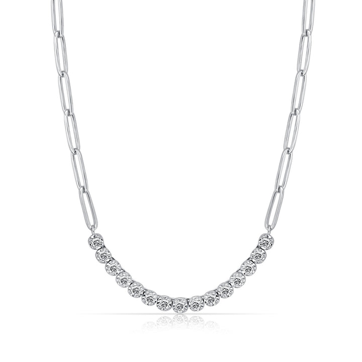 Paper Cip Tennis Necklace - Elgrissy Diamonds