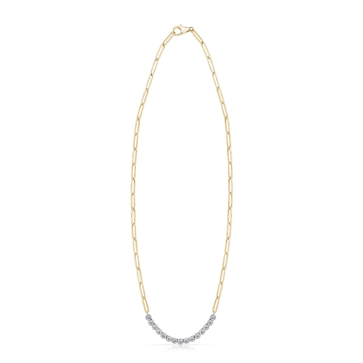 Paper Clip Tennis Necklace - Elgrissy Diamonds