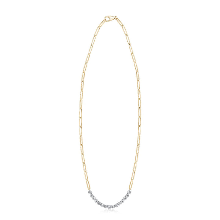 Paper Clip Tennis Necklace - Elgrissy Diamonds