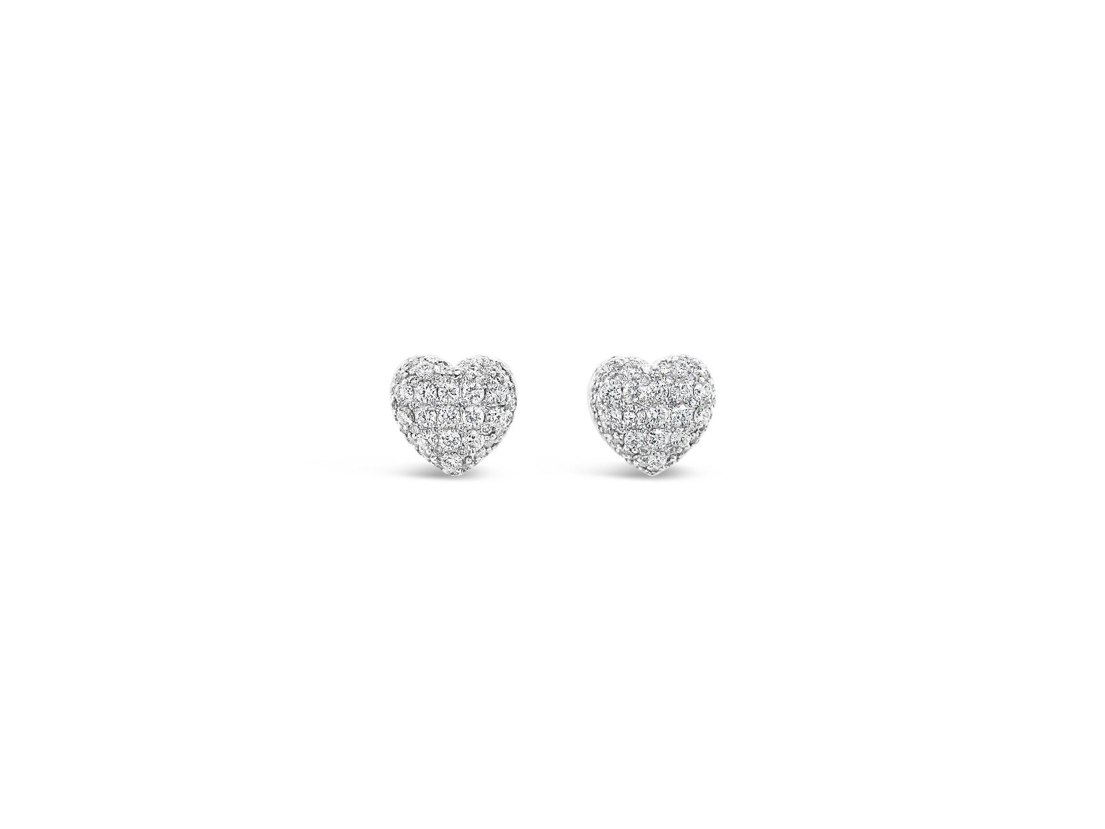 Heart Shape Illusion Stud Earrings - Elgrissy Diamonds