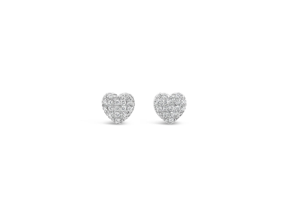 Heart Shape Illusion Stud Earrings - Elgrissy Diamonds