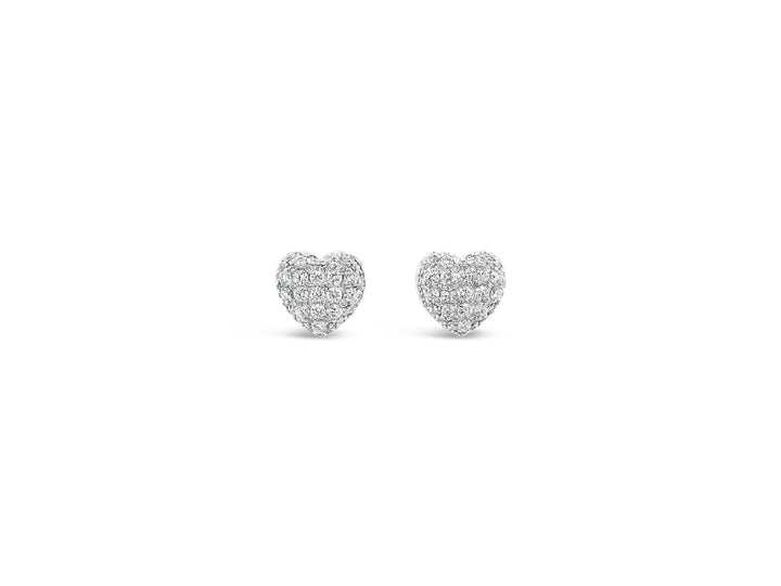 Heart Shape Illusion Stud Earrings - Elgrissy Diamonds